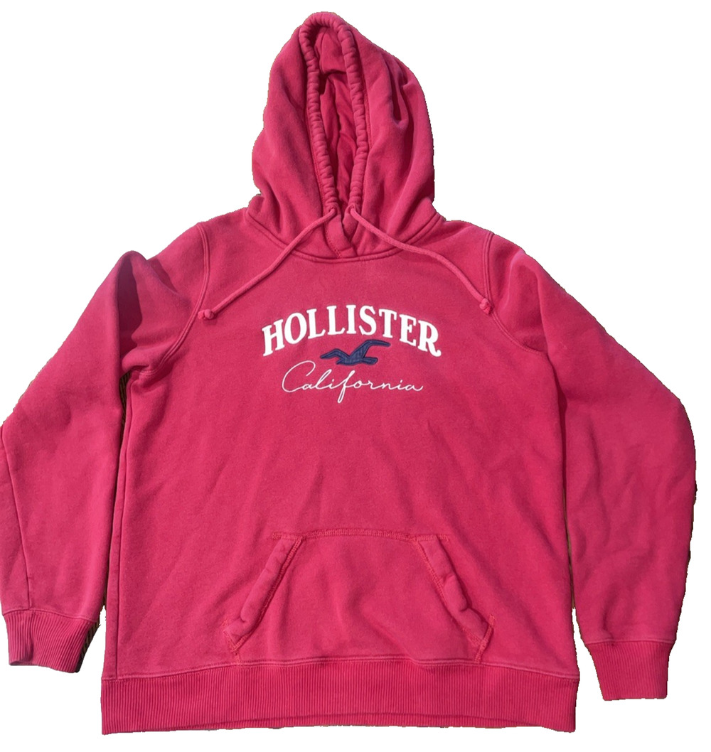 Hollister California Red Hoodie Sz Medium Unisex Pre Loved